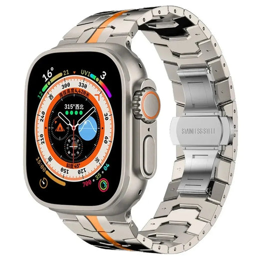 Ultra 2 Titanium Color Strap For Apple Watch 49mm 45mm 44mm 42mm Luxury Metal Band For IWatch 8 9 46mm Stainless Steel Bracelet