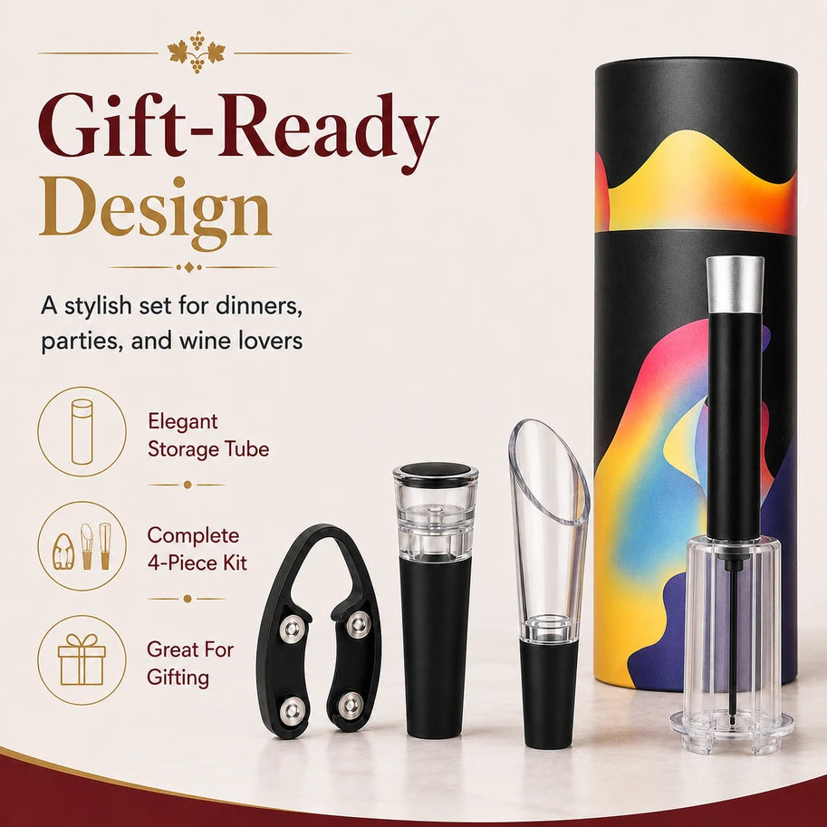 Air Pressure Wine Opener Set