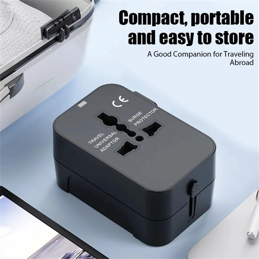 Universal Travel AC Power Adapter with Dual USB Ports EU US UK AU Outlet Converter Socket Plug Global Conversion Charger