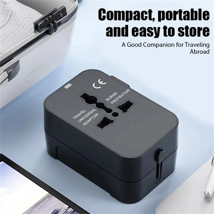 Universal Travel AC Power Adapter with Dual USB Ports EU US UK AU Outlet Converter Socket Plug Global Conversion Charger