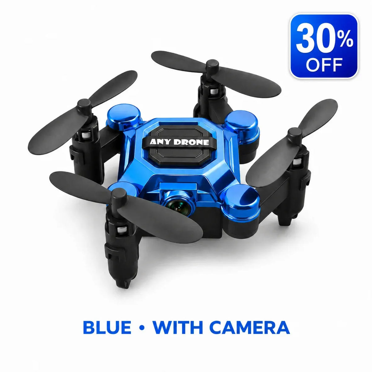 Pocket-Ready Mini Drone Blue With Camera