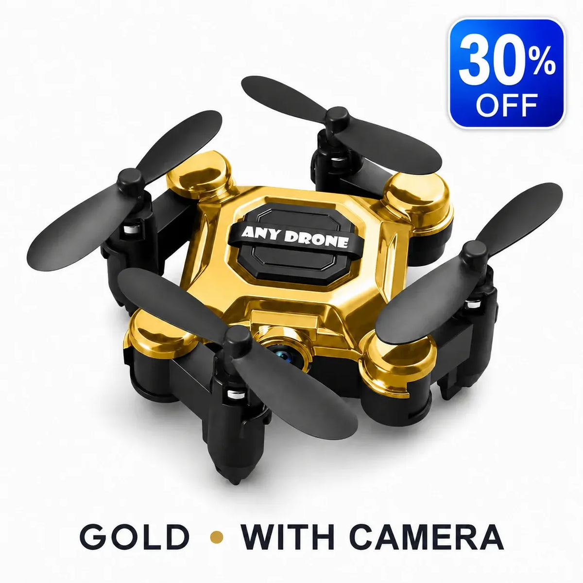 Pocket-Ready Mini Drone Gold With Camera