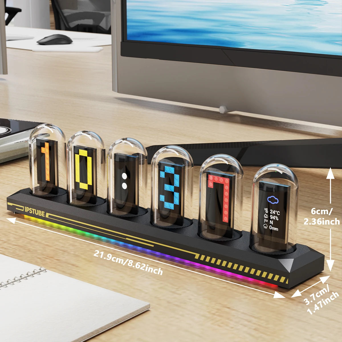 Modern Nixie-Style Digital Clock