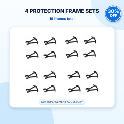 Four K04 protection frame sets with sixteen guards