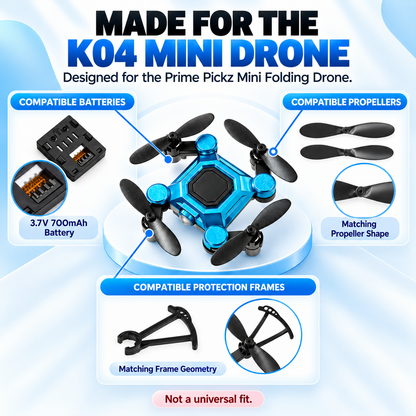 Accessory compatibility guide for the Prime Pickz K04 Mini Folding Drone