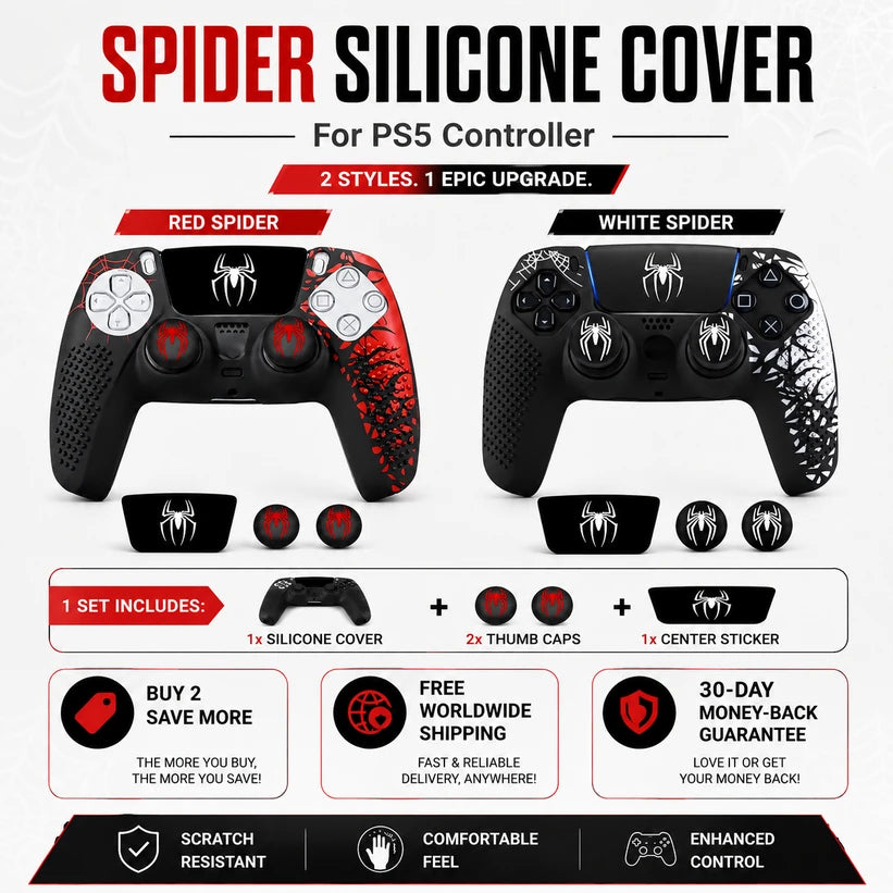 Slip-Proof Protective PS5 Spider Skin