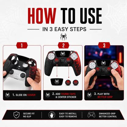 Slip-Proof Protective PS5 Spider Skin