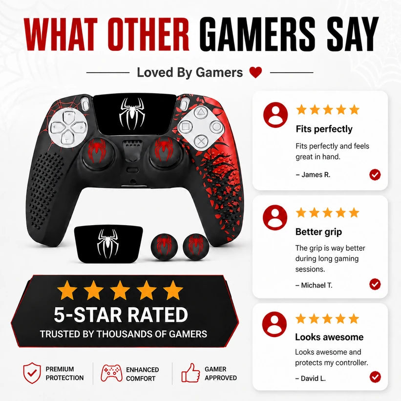 Slip-Proof Protective PS5 Spider Skin
