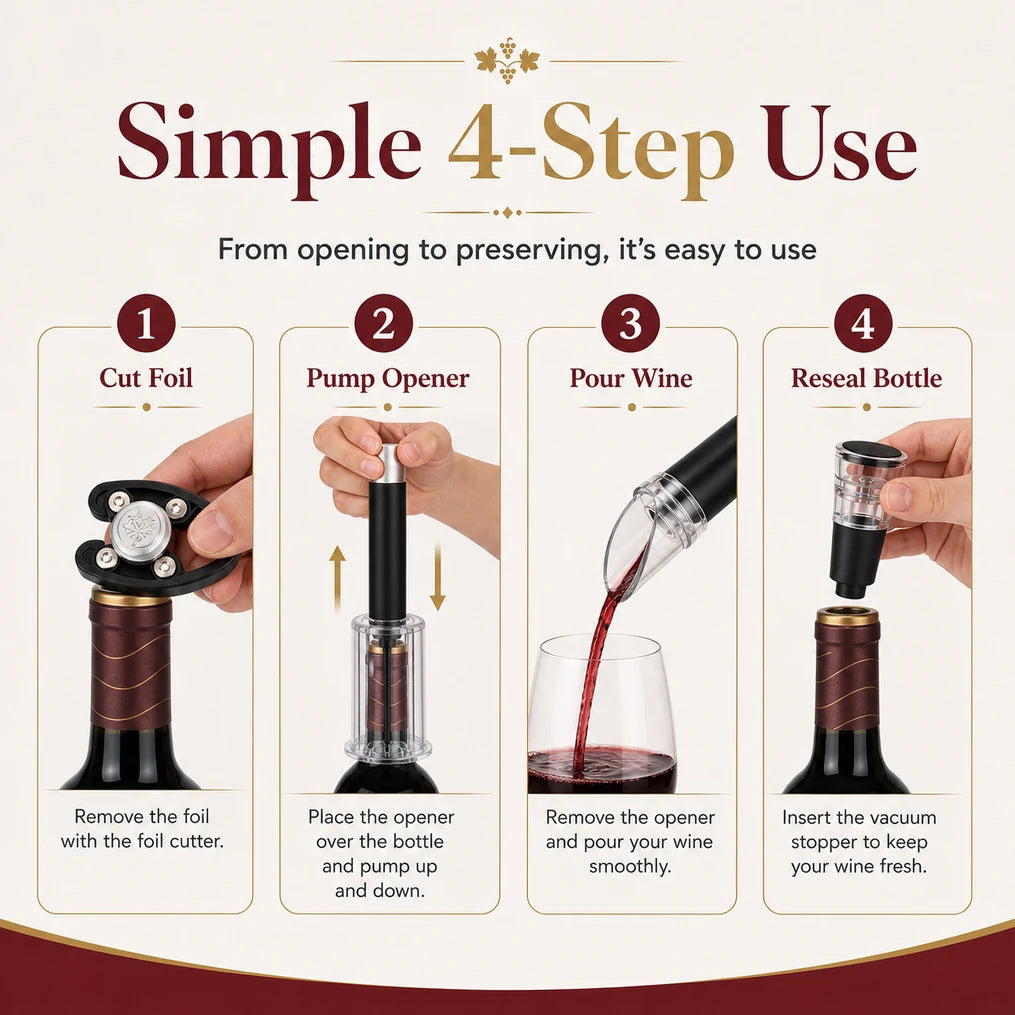 Effortless Air Pressure Wine Opener