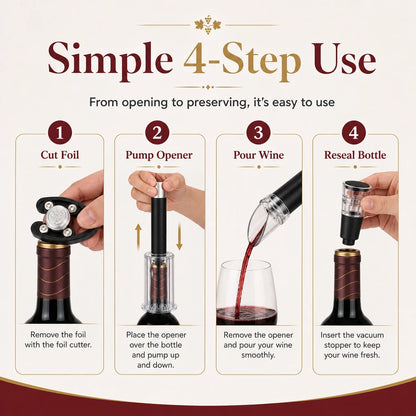 Effortless Air Pressure Wine Opener