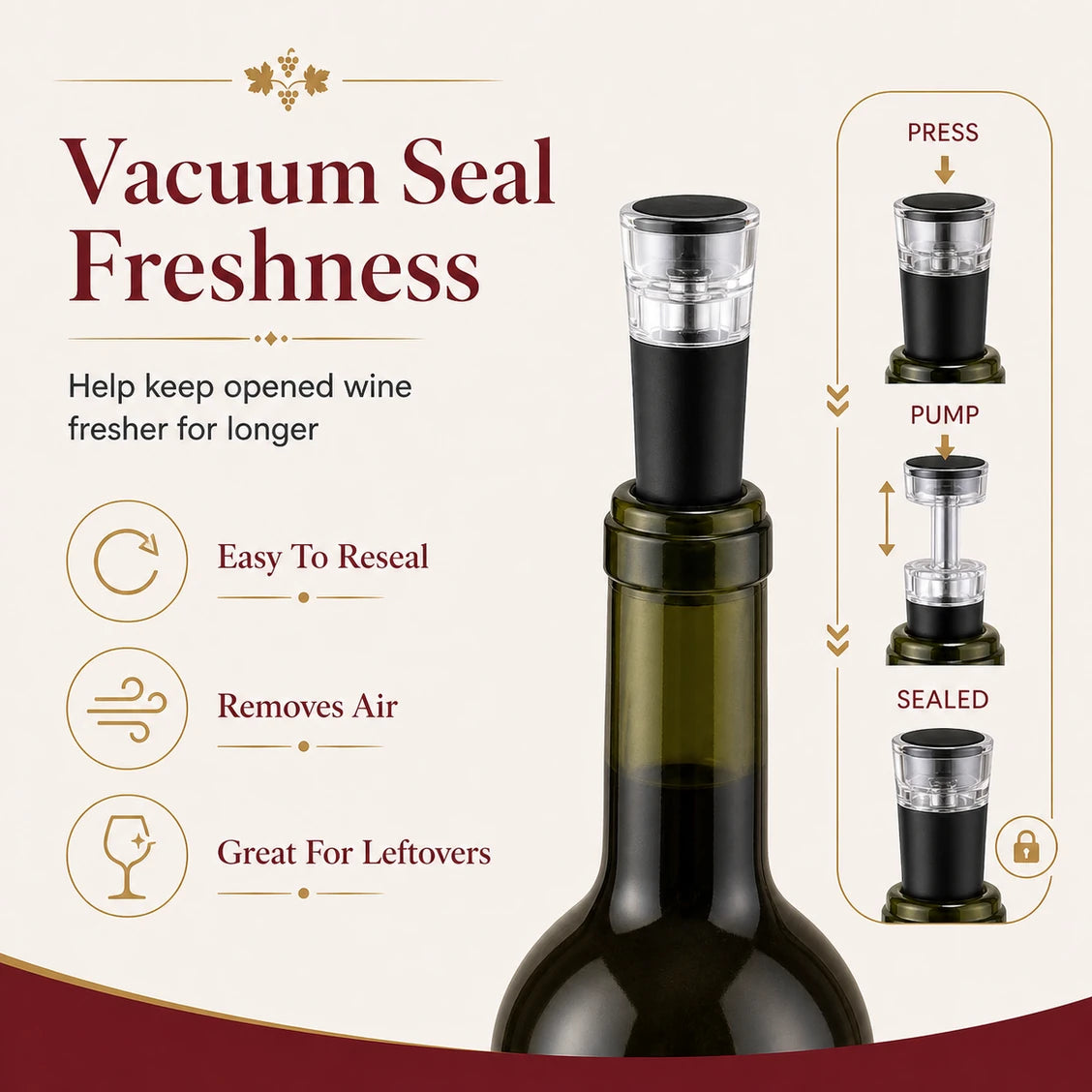 Effortless Air Pressure Wine Opener