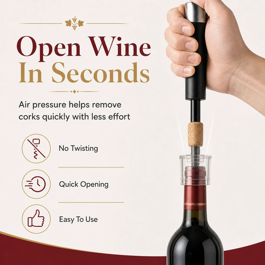Effortless Air Pressure Wine Opener